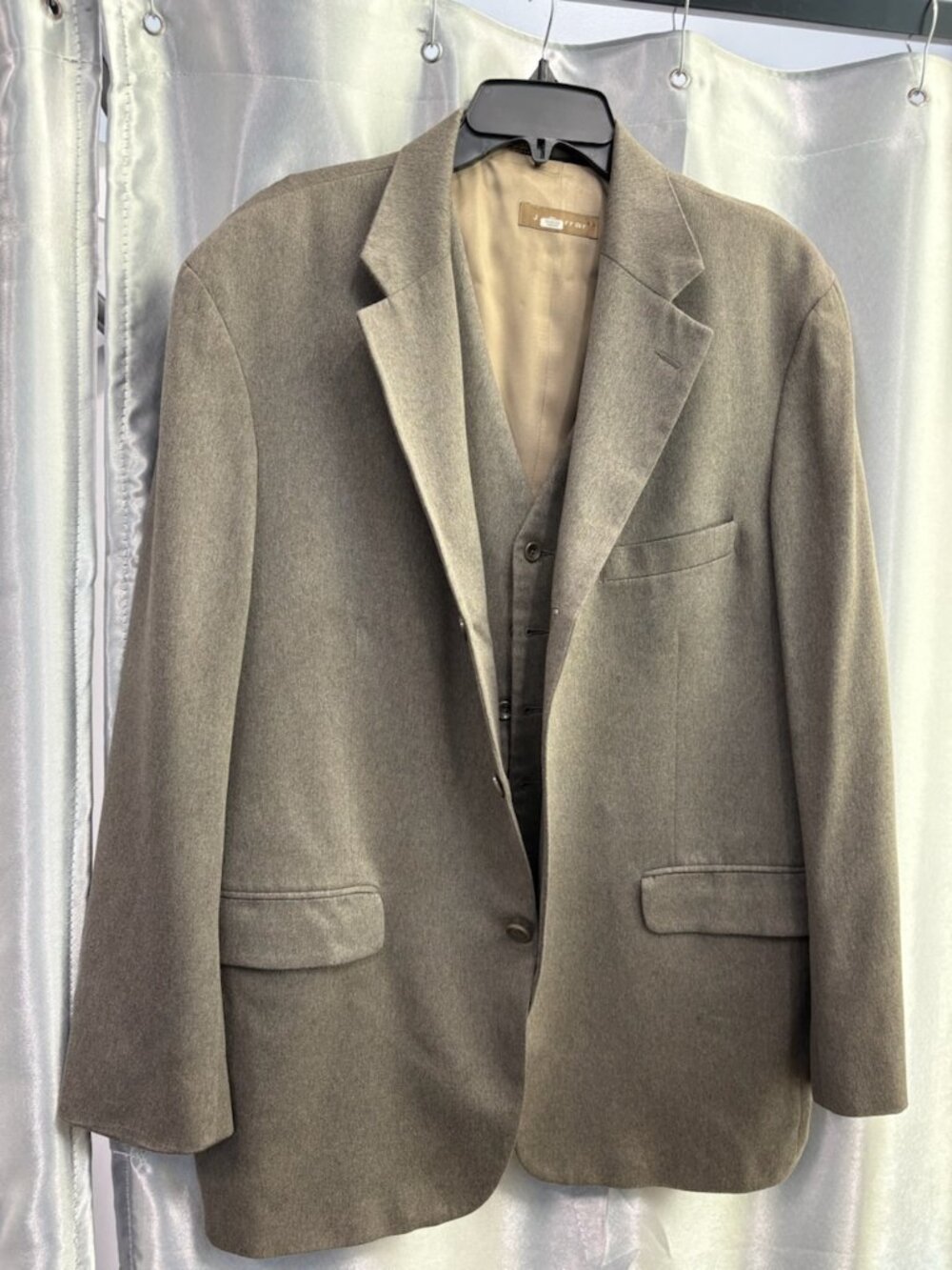 JF J. Ferrar 2 Piece Beige Print Blazer